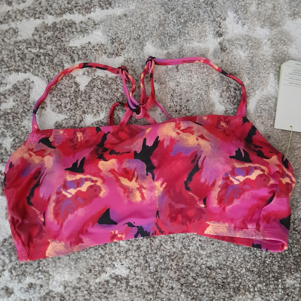 All In Motion Women's Floral Bralett Swim Top Size M (8- 10)